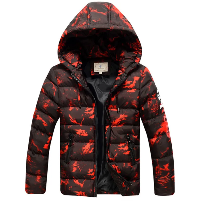 orange red camouflag Зимнее толстое теплое пальто для мальчиков и девочек; детская хлопковая куртка-пуховик; верхняя одежда; От 8 до 17 лет; Детский водонепроницаемый ветрозащитный зимний комбинезон - Цвет: orange red camouflag