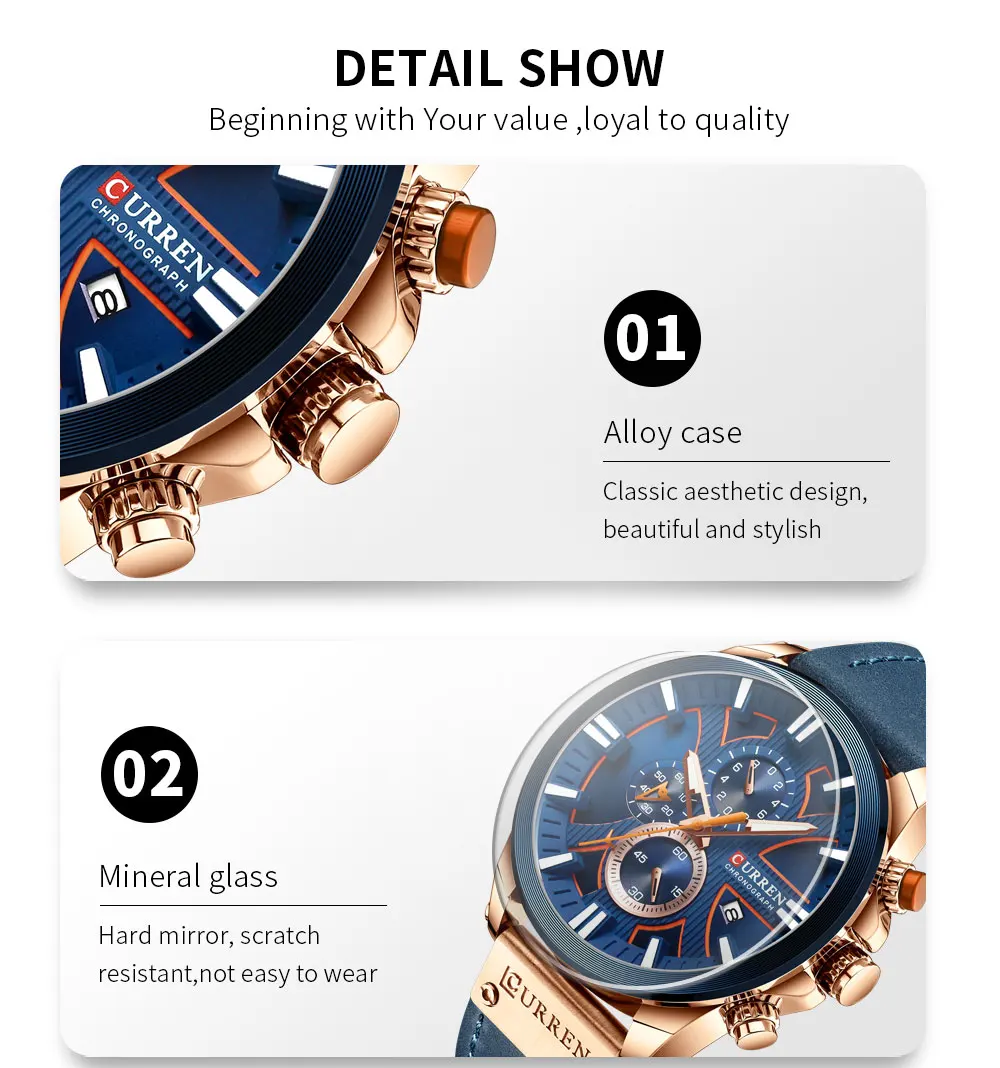 Relogio Masculino CURREN Fashion Creative Quartz Watch Men Date Watches Casual Business Wrist Watch Male Clock Montre Homme