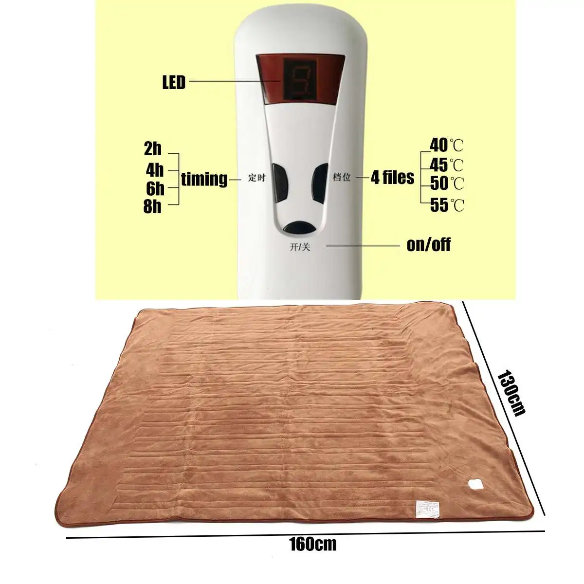  Electric Heaters Double Temperature Timing Controller Winter Heated Mattress Pad Home Bedroom Warme - 4000236066869
