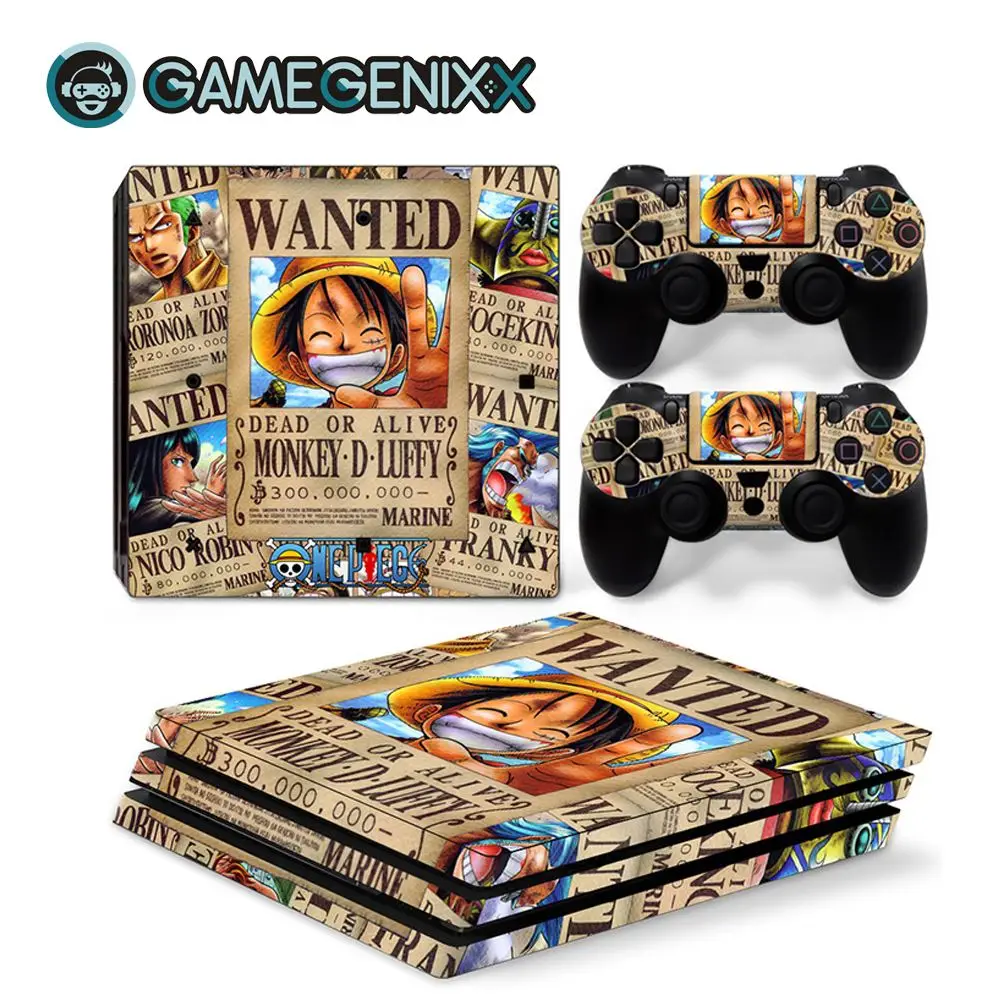 One Piece GAMEGENIXX Кожа Наклейка виниловая обложка для PS4 Pro консоли и 2 контроллера-одна штука - Цвет: One Piece