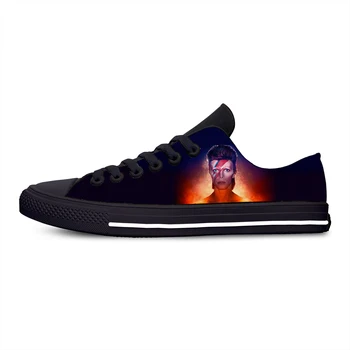 

Anime David Bowie Rock Star Hot Fashion Classic Casual Canvas Shoes Low Top Lightweight Breathable 3D Printed Men women Sneakers