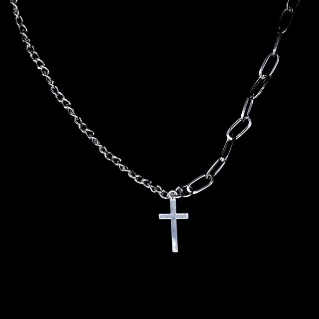 Multi Layer Chain Necklace Punk Cross Geometric Pendant Necklace For Women Men Aesthetic Choker Chains Hip Hop Goth Jewelry Gift Pendant Necklaces Aliexpress - roblox t shirt choker