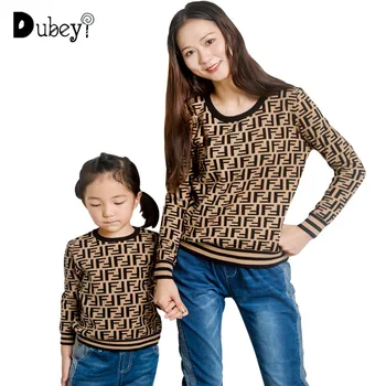 

Letter Print Family Matching Sweater for Kids Boutique Fall Winter Boy Top Knit Clothing for Mommy and Me Matching Clothes