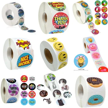 

500Pcs Kawaii Sealing Label Stickers Adhesive Stickers Creative Handmade Paper Stickers For Gifts Craft Envelope Stationery