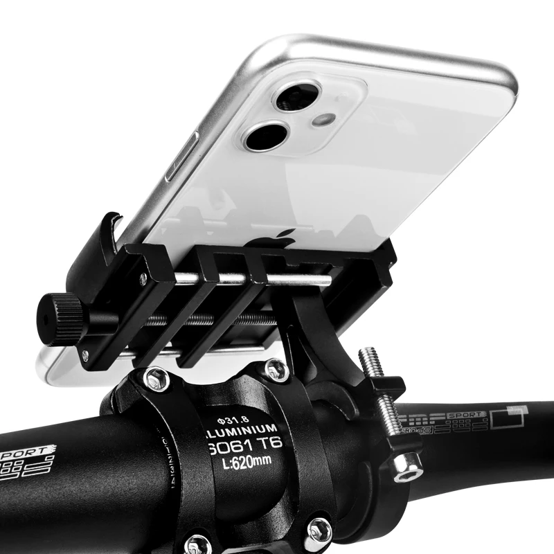 Aluminum Alloy Bike Phone Holder Universal Motorcycle Bicycle Cell Phone Stand Mount for iPhone 11 Pro Max XR XS Samsung Bracket mobile finger holder