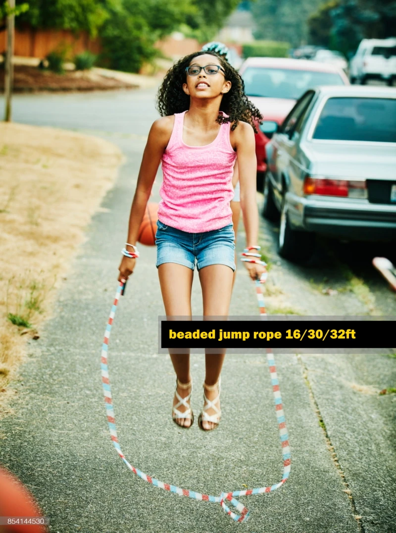 NEVERTOOLATE 30ft 16.5ft  7m 5m 3.6m group team long jump skip rope school kids pvc beaded beads beading 4
