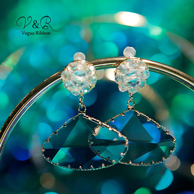 925 Sterling silver post drop earring, real gold plated, hand-knitted glass stud with colorful resin drop with filigree metal edge, fashion jewelry for girl  (3)