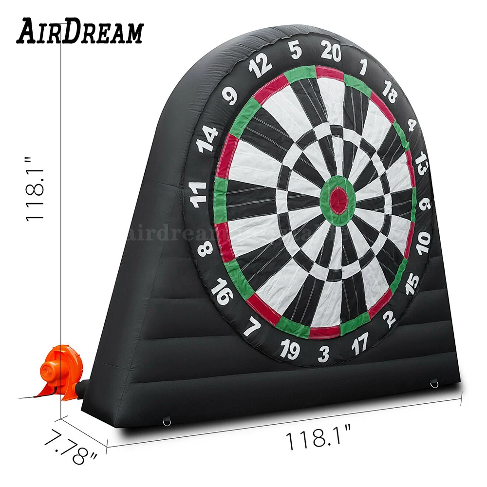 Fashionable 3 meter Inflatable Soccer Darts Board  Kick Game Inflatable Football games target With Balls 2