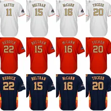 А+++ качество для мужчин золото Хьюстон 11 Гаттис Astros 15 Beltran 16 Mccann 20 Preston Tucker 22 Josh Reddick Джерси