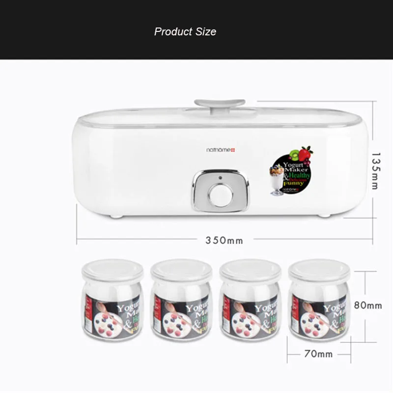 220V Electric Yogurt Maker with 4 Glass Ferment Jars Mini Automatic Yogurt Machine Household DIY Yogurt Tools Kitchen Appliance 5