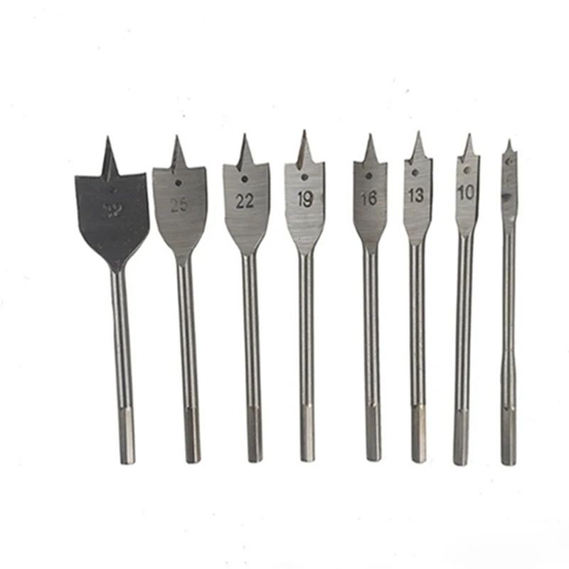 Woodworking Plate 10pcs / Set Three Sharp Woodworking Drilling Bit Hexagonal Handle Flat Wooden Drill Hole Open High Quality