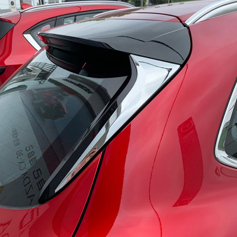 

ABS хром для Mazda CX-30 Cx30 2020 2021 задний хвостовой окно спойлер треугольный молдинг крышка комплект отделка автомобильные аксессуары