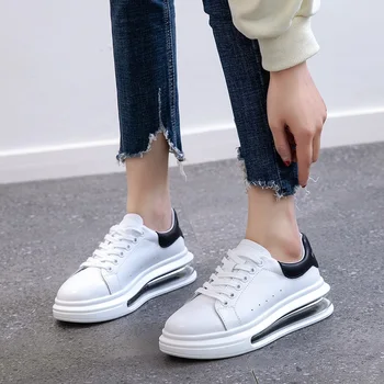 

Real Leather White Sneakers Platform Women Shoes Casual Multi Color Sneakers Woman Vulcanize Shoes Lady Chunky Sneakers Tacones
