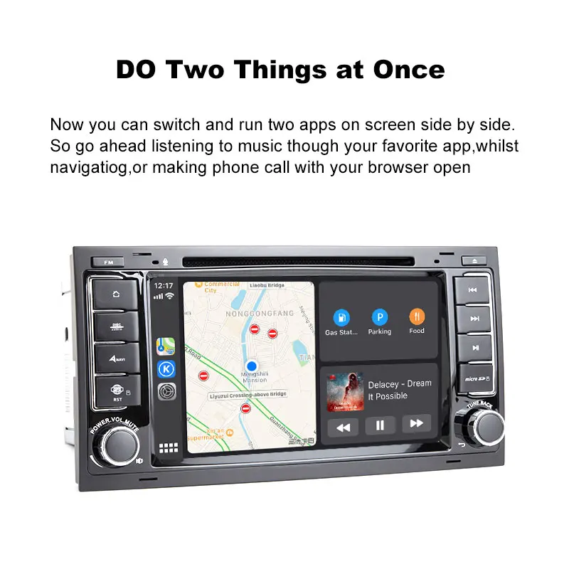 Best CarExc 2-DIN Android 9.0 Auto Radio For VW Volkswagen Touareg T5 Transporter Multivan Built-in CarPlay With DVD GPS Navigation Car Muiltmedia Player System 3