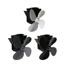 Black Fireplace 4 Blade Heat Powered Stove Fan komin Log Wood Burner Eco Friendly Quiet Fan Home Efficient Heat Distribution