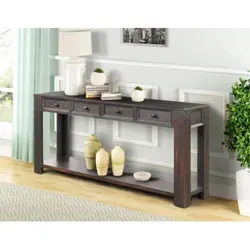 Современный модный консольный стол из твердой древесины для прихожей, прихожей, дивана, стола с ящиками для хранения и нижней полкой
