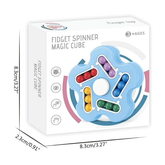 Rotary Finger Spinner Orbiting Ring Bean Cube Kid’s Party Favor Set Pressure Relief Anxiety Spinning Tops for Children 6