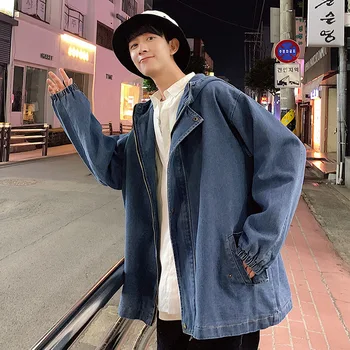 

Autumn New Denim Jacket Men Fashion Solid Color Wash Casual Denim Jacket Man Streetwear Wild Hip Hop Loose Bomber Jacket S-2XL