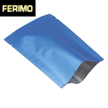 

Wholesale Blue Golden Vacuum Open Top Matte Bags Pure Aluminum Foil Food Packaging Pouches Heat Seal For Coffee Tea Snacks