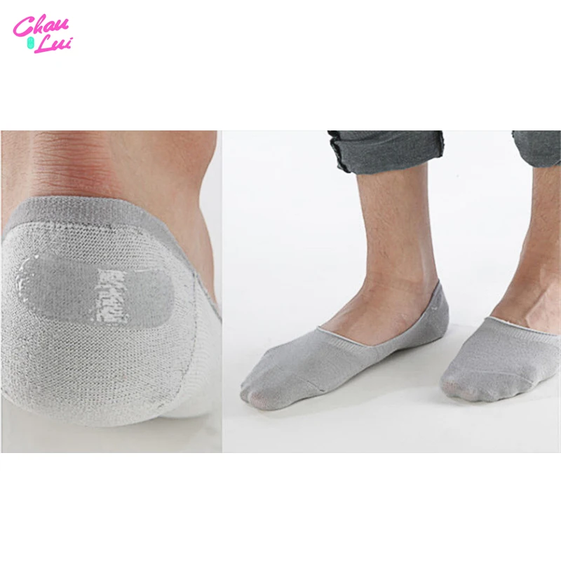 6 шт. = 3 пары, новые хлопковые невидимые носки для мужчин, мужские носки, силиконовые противоскользящие, однотонные летние носки