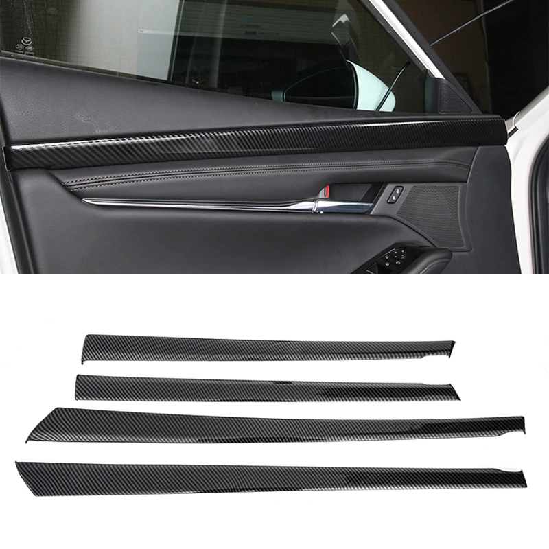 АБС-пластик, автомобильный-Средства для укладки волос межкомнатных дверей автомобиля подлокотник полоса крышка Накладка 4 шт. для Mazda 3 M3 Axela