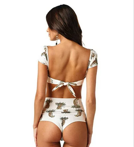 

2019 Europe And America New Style Women's Split Type High-waisted Flash Leopard Printed Bikini Bathing Suit Bikini