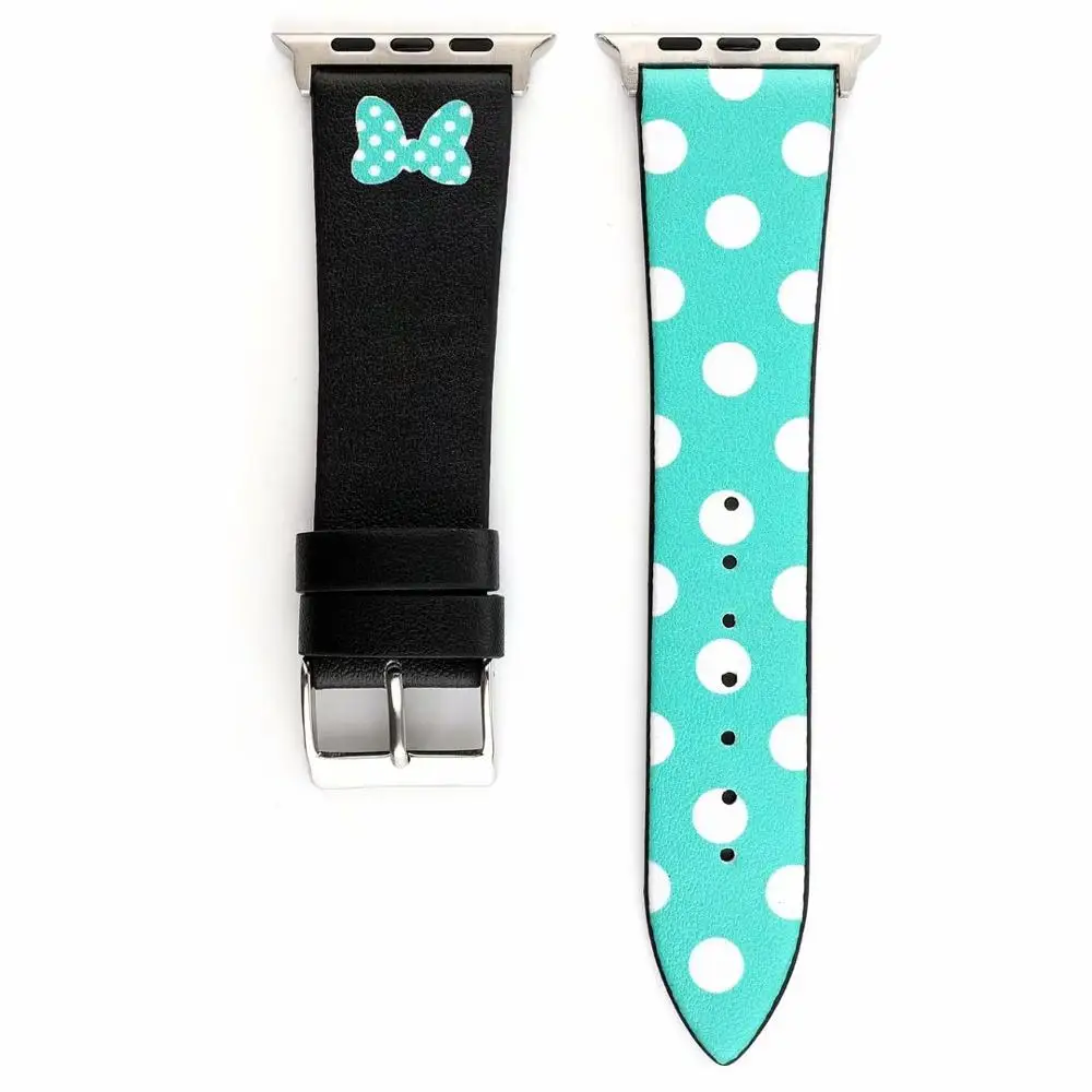 

Tschick Polka Dot Design Leather Watch Band For Apple Watch series 1/2/3 38mm 42mm Bracelet strap for iWatch series 4 40mm 44mm
