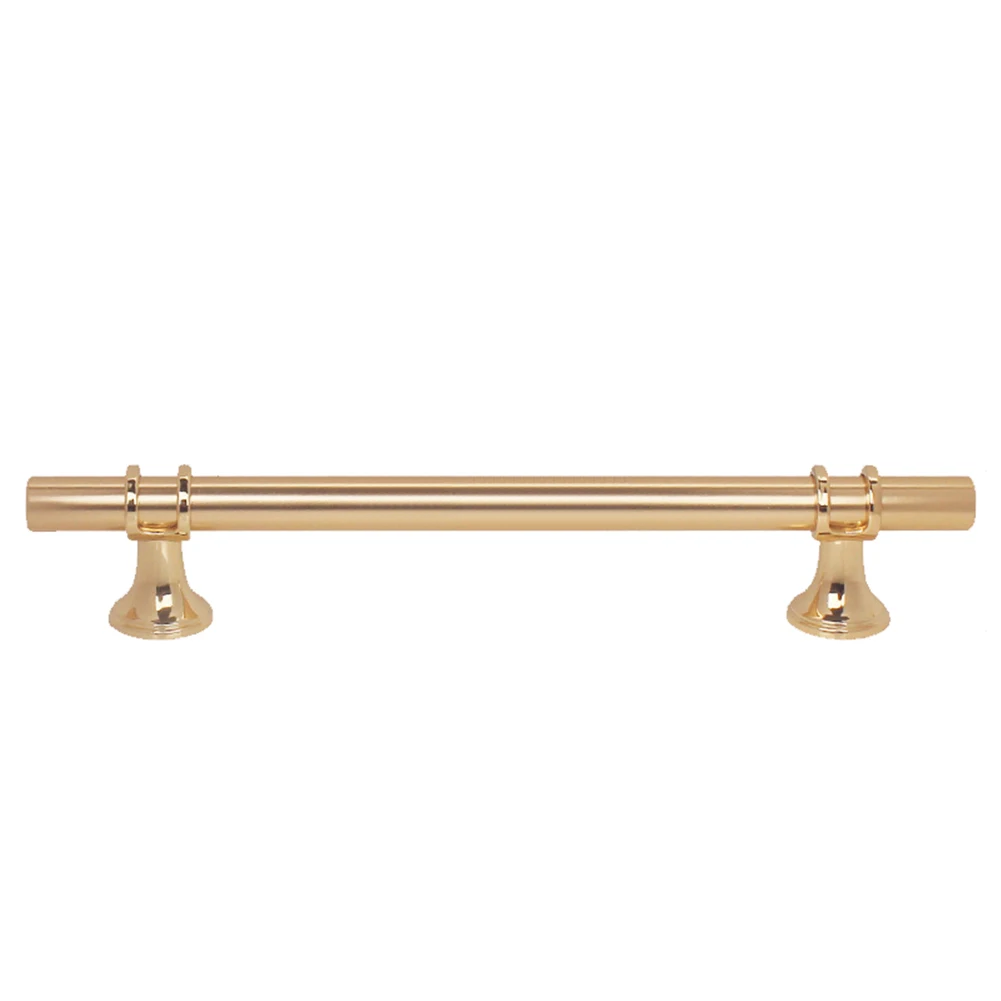 A708-192mm gold Высокое качество Dooroom латунные ручки Т-бар светильник роскошная черная золотая для шкафа комод шкаф ящик мебель VE - Цвет: A708-192mm gold