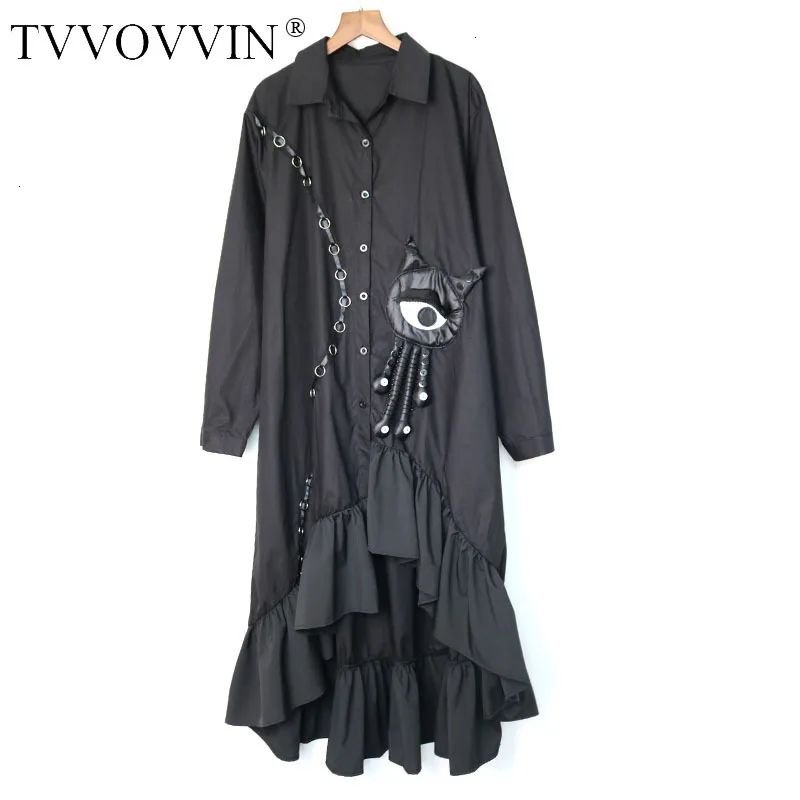 TVVOVVIN Tide бренд женщина осень мультфильм трехмерная кукла легко с неровной кромкой в форме листьев лотоса рубашка платье ZX372