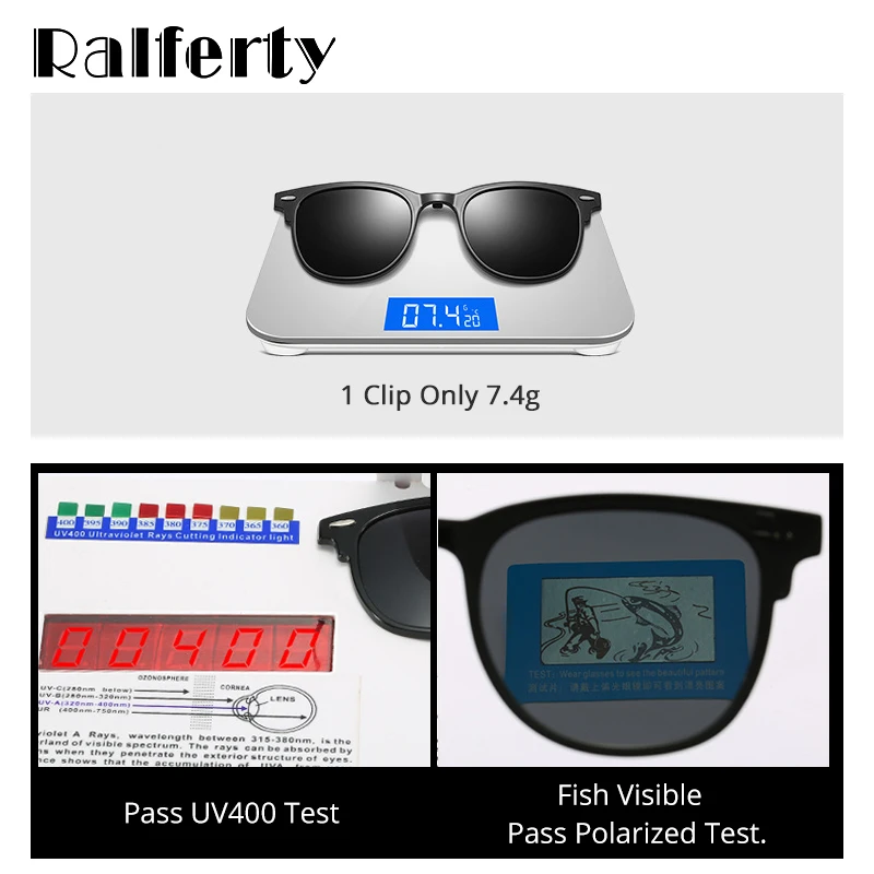 Ralferty, ультра-светильник, магнитные солнцезащитные очки Ultem, защита от солнца, автомобильные поляризованные солнцезащитные очки на застежке, 2 в 1, солнцезащитные очки по рецепту Z918