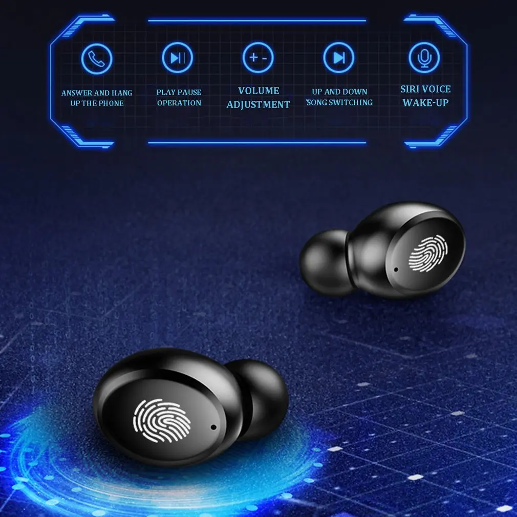 V11 V5.0 Bluetooth стерео наушники беспроводные IPX7 водонепроницаемые сенсорные наушники гарнитура 3300 мАч светодиодный чехол с аккумулятором type-c