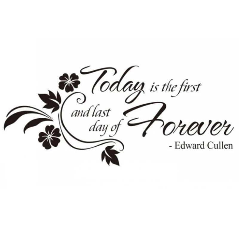 Today is the first and last day of forever Wall Sticker Living Room bedroom Vinyl Wall Decal Wall Lettering Art Words Home Decor