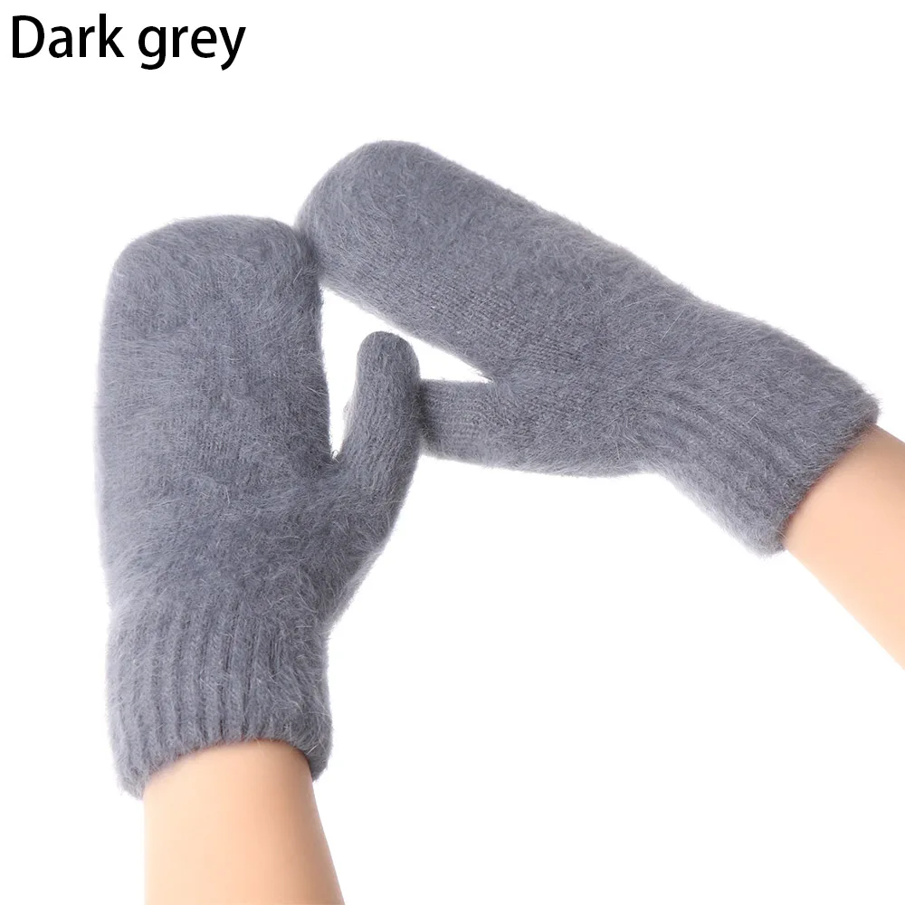 dark grey Плюшевые перчатки, ветрозащитные плотные теплые варежки, зимние мягкие бархатные эластичные перчатки, яркие цвета, модные зимние теплые перчатки - Цвет: dark grey