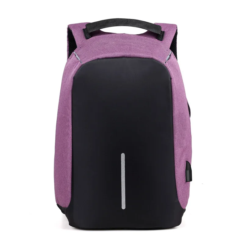 Сумка для путешествий с защитой от кражи, женский рюкзак с большой емкостью, бизнес USB зарядка, мужской рюкзак для ноутбука, Студенческая школьная сумка на плечо - Цвет: purple