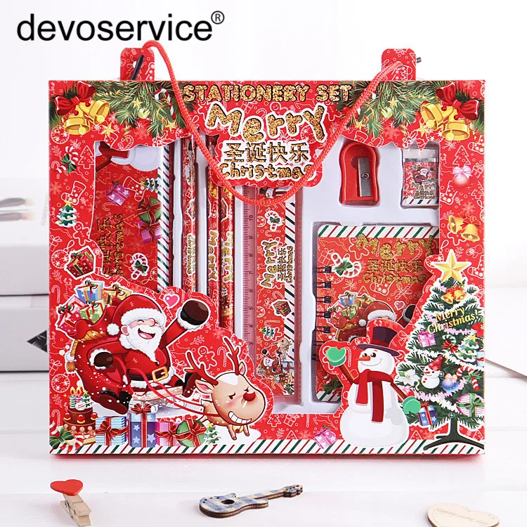 

New Creative Christmas Stationery Set Children's Christmas Day Stationery Gift Boxes Student Prizes Gifts Stationery Combination