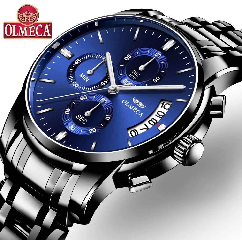 

Men Watches Top Brand Luxury OLMECA Brand Watch Military Relogio Masculino Chronograph Wrist Watch Female Clock Stainless Steel