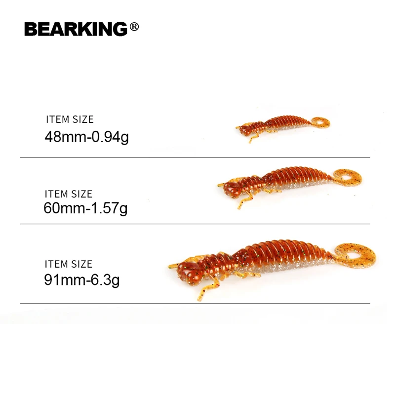 BEARKING личинка 4 8 см 0 94g 10 шт. искусственная Мягкая наживка рыболовные приманки