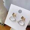 Boucles d'oreilles bijoux simples, en cuivre, or, en cristal, en forme d'éventail, cadeau pour femmes, mode 2022, japon-corée, offre spéciale ► Photo 3/6