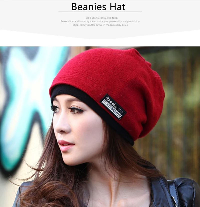 Skullies Beanies женская зимняя вязаная шапка женские зимние шапки для женщин Дамская мешковатая теплая Модная женская шапочка для девочек