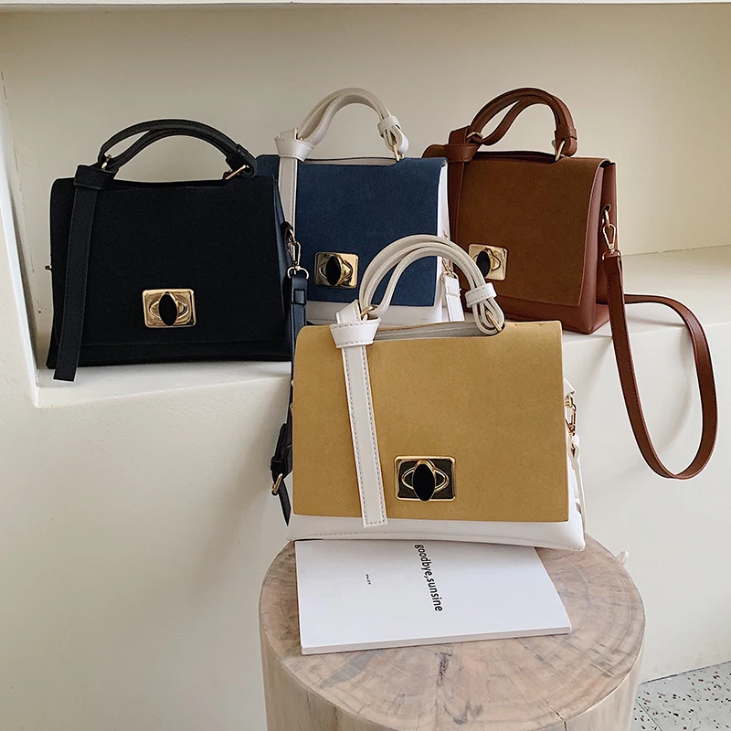 

2019 European and American fashion simple small square designer handbag high quality PU leather shoulder bag WW018
