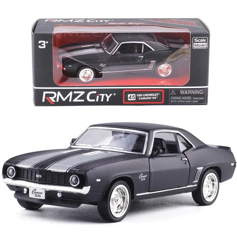 1/36 США 1969 Chevrolet Camaro SS сплав литые игрушечные машинки винтажные матовые черные