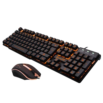 

Shipadoo D600 Wired Keyboard and Mouse Set, USB Glowing Floating Keycap Gaming Keyboard and Mouse Set