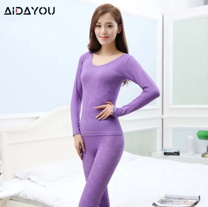 Womens Underwear Sets Print Luxury Long John Thermal Tops and Bottom Suit Winter Slim Lingerie ouc691