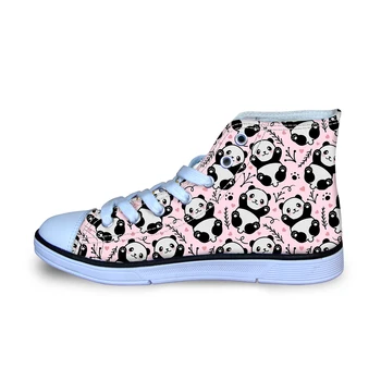 

Kids Shoes For Girl Panda Pattern Children Canvas Boys Sneakers Summer Autumn Tennis Shoes Lace-up High Top Footwear Wholesale