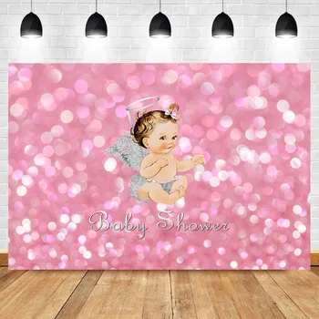 

Baby Shower Backdrop Heaven Sent Little Princess Photography Backdrops Newborn Baby Glitter Bubble Fairy Photo Background