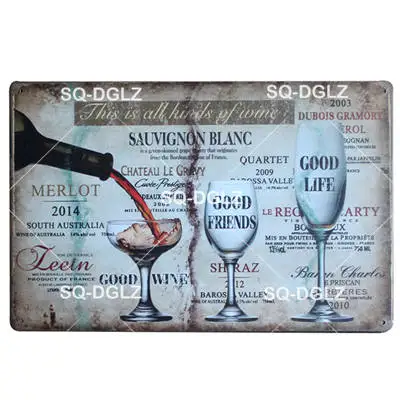 [SQ-DGLZ] винный олово знак бар Настенный декор металлический знак старинные ремесла домашний декор живопись таблички художественный плакат виноград вино