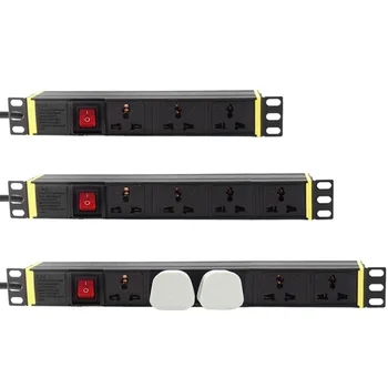 

PDU Cabinet Power Strip Aluminum Alloy with Double Break Switch 3/4/5/6/7/8AC Universal Socket Hole Distance Power Socket