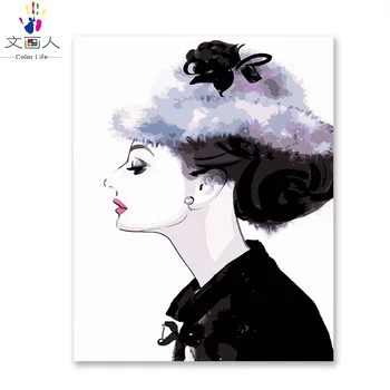 

diy figure Hofn Monroe digital oil painting Temperament of the queen coloring by numbers on canvas for hotel room wall decor
