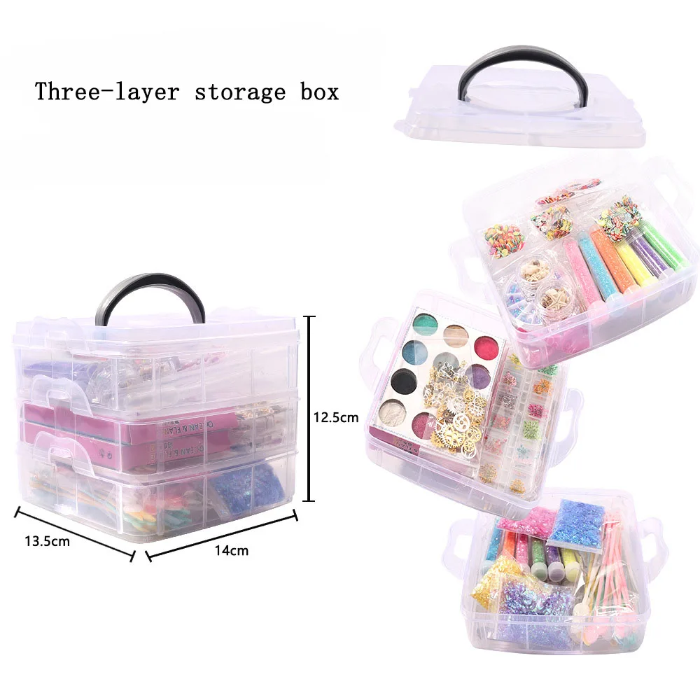 Epoxy Resin Accessories Kit With 3 Layers Box Filling Sequins