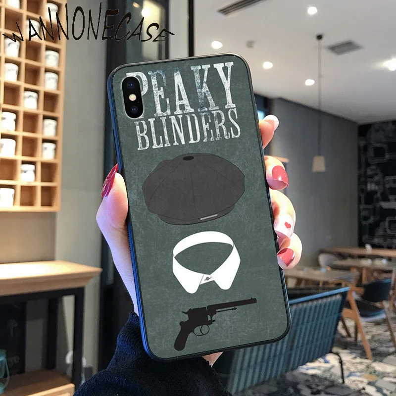 Tajam Visor Tritone PEAKY BLINDERS Hitam TPU Soft Phone UNTUK iPhone 8 7 6 6S Plus X XS MAX 5 5S SE XR 11 11pro promax Ponsel